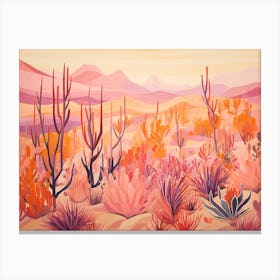 Landscape Desert And Cactus Painting 4 Canvas Print