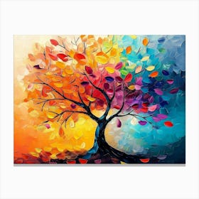 Elegant Colorful Tree Canvas Print