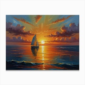 Sunset Sailboat Canvas Print