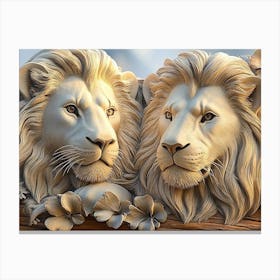 Couple Of Lions Canvas Print