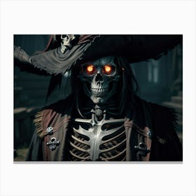 Scary Pirate Skeleton Witch Canvas Print