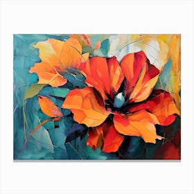 Orange Flowers 3 Canvas Print