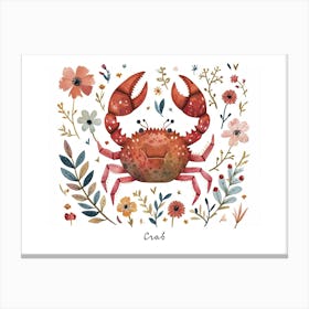 Little Floral Crab 4 Poster Canvas Print