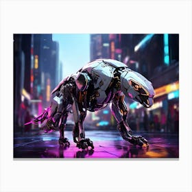 Robots Wolf In The City Paintings Art Print Canvas Print