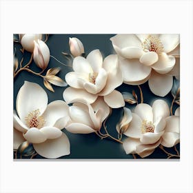 Abstract Background Of 3d Magnolia Flowers 5 Canvas Print