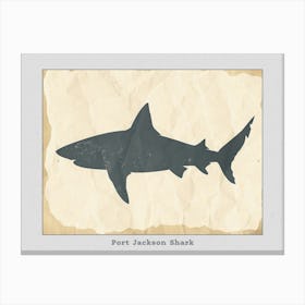 Port Jackson Shark Silhouette 3 Poster Canvas Print