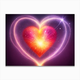 A Colorful Glowing Heart On A Dark Background Horizontal Composition 81 Canvas Print