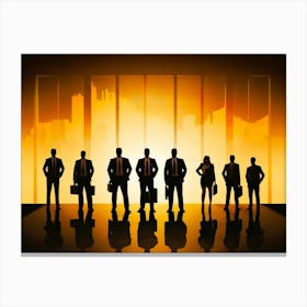 Silhouettes Of Business People Canvas Print