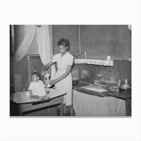 Corner Of Kitchen Of Family On Relief, Chicago, Illinois By Russell Lee Canvas Print