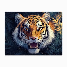 Fantasy Illustration Of A Wild Animal Tiger 4 Canvas Print