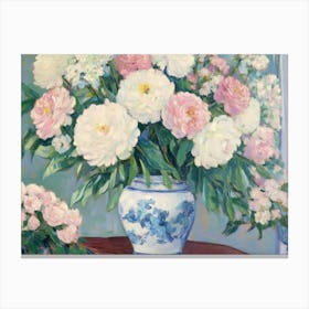 Peonies In A Vase Canvas Print