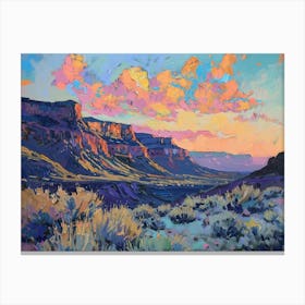 Western Sunset Landscapes Nevada 1 Canvas Print