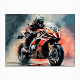 Motorcycle Rider Canvas Print