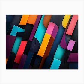 Colorful 3d Different Shapes Canvas Print