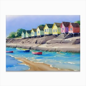 Colorful Beach Huts 1 Canvas Print