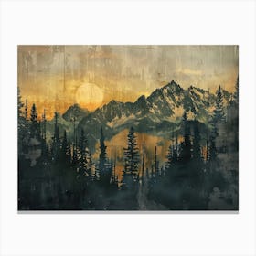 Vintage Landscape Illustration 7 Canvas Print