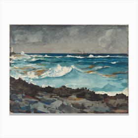 Shore And Surf, Nassau, Winslow Homer Canvas Print
