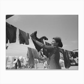 Untitled Photo, Possibly Related To Wife Of Migratory Worker Hanging Up Laundry At The Agua Fria Migratory Labor Cam Canvas Print