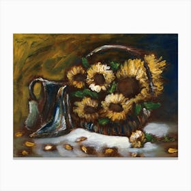 Basket Of Sunflowers - still life Anton Maliar classic Canvas Print