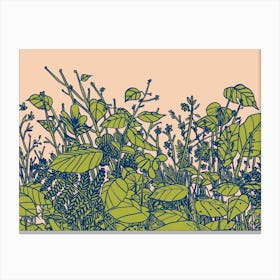 Floral Forest Growing Green Canvas Print
