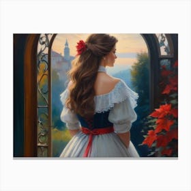 Girl In A Dress 5 Canvas Print