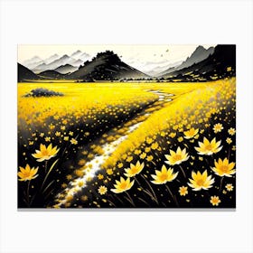 Yellow Flower Field Canvas Print