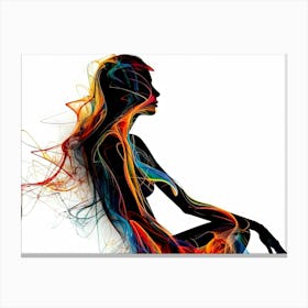 Woman With Colorful Hair 1 Canvas Print