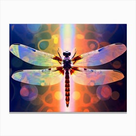 Dragonfly Common Whitetail Plathemis Illustration Vintage Coloursful  Canvas Print