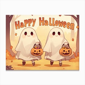 Ghosty Happy Halloween Canvas Print