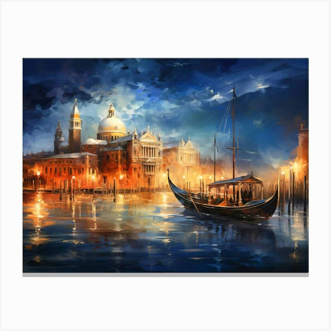 Venice At Night Canvas Print by KarloCuris