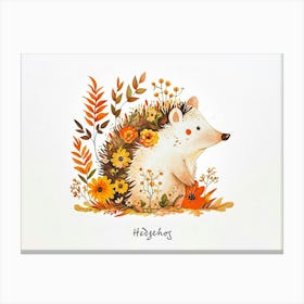 Little Floral Hedgehog 5 Poster Canvas Print