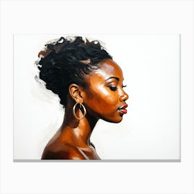 Side Profile Of Beautiful Woman Oil Painting 129 Canvas Print