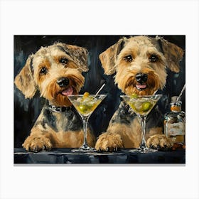 Terriers At The Bar 2 Canvas Print