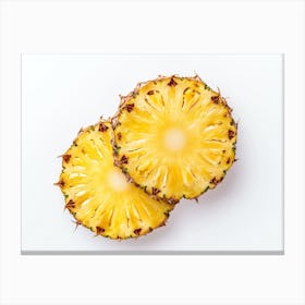 Pineapple Slices Isolated On White Background 4 Canvas Print