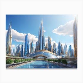 Futuristic City Canvas Print