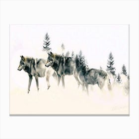 Wolf Quest - Three Wolves Canvas Print