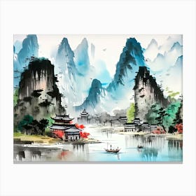 Chinese Landscape Painting 4 Canvas Print