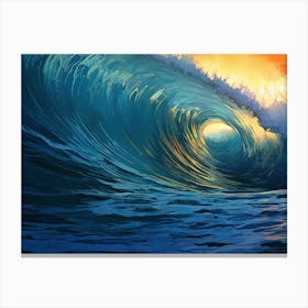 Sunset Ocean Wave Canvas Print