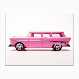 Toy Car 55 Chevy Nomad Pink Canvas Print