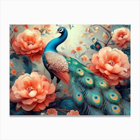 Peacock Painting 23 Canvas Print