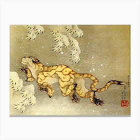 Tiger In The Snow, Katsushika Hokusai Canvas Print