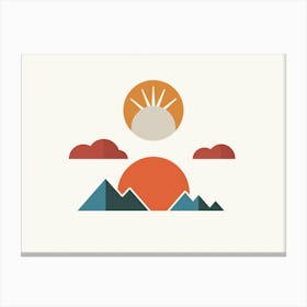 Sunrise And Mountains Canvas Print