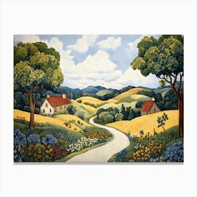 European Countryside Tapestry 2 Canvas Print