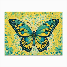 Butterfly & Yellow VECTOR Canvas Print