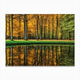 Serene Autumn Reflections 17 Canvas Print