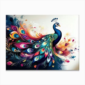 Peacock Painting 16 Canvas Print