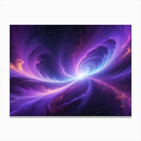 Swirling Clouds Of Purple And Orange Hues Against A Backdrop Of Stars, Resembling A Cosmic Event Canvas Print