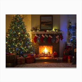 Christmas In The Living Room 67 Canvas Print