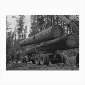 Grant County, Oregon, Malheur National Forest, Loading Logs Onto Trucks By Russell Lee Canvas Print