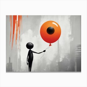 Stickman'S Balloon Canvas Print